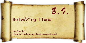 Bolváry Ilona névjegykártya