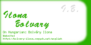 ilona bolvary business card